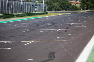 Some drift on the ashpalt of the autodrom