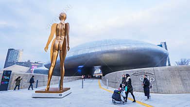SEOUL, SOUTH KOREA - December 2017:Dongdaemun Design Plaza in Seoul, South Korea