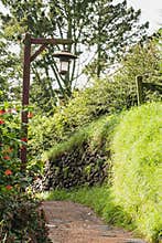 Stone pathway into garden