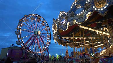 Popular attractions at Oktoberfest fair in Tulsa Oklahoma - USA 2017