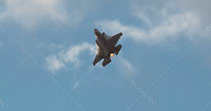 Israeli air force F-35 stealth fighter during low altitude flight