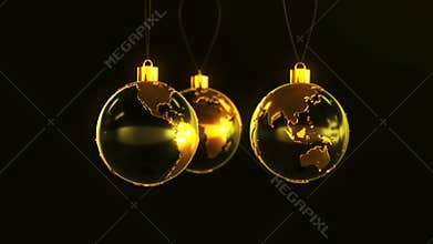 Christmas ball shaped as globe