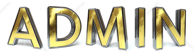 Admin golden text