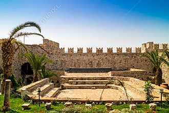 Restored courtyard of the medieval castle in Marmaris.