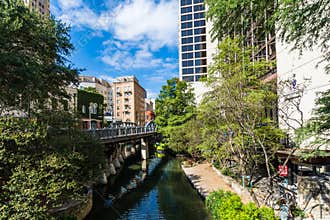 Famous San Antonio River Walk in Downtown San Antonio, Texas