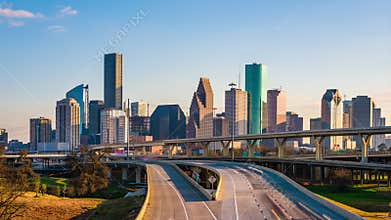 Houston, Texas, USA Skyline and Highway