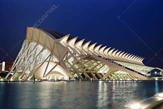 Valencia, Sciences Museum at night