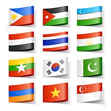 World flags. Asia.