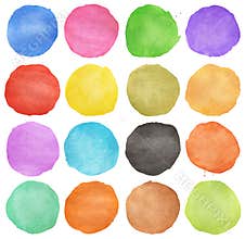 Abstract colorful watercolor circle