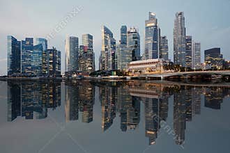 Singapore skyline and reflection
