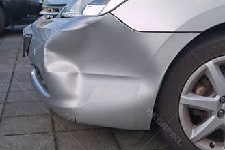 A dent in a car