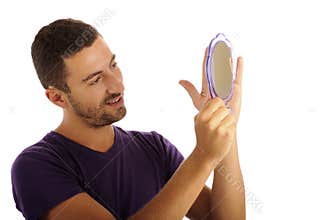 Narcissist looking in the mirror