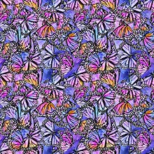 Beautiful watercolor butterflies on galaxy background