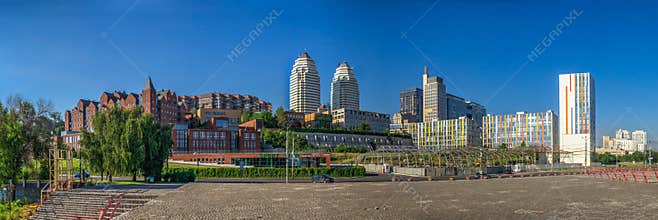 Modern buildings in the center of Dnipro city in Ukraine