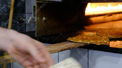 Lahmacun, baked lahmacun close up