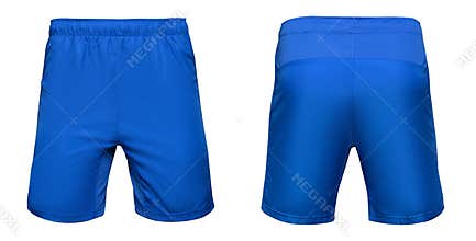 Sports football blue shorts isolated on white background