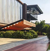 Dubai, UAE - 12.13.2021 - Sustainability district of Expo 2020. Netherlands pavilion. Event