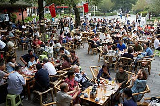 Chengdu people tea drinking culture, Sichuan, China