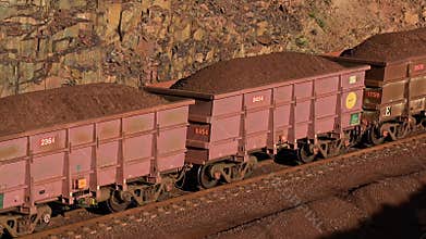 Iron ore train in Port of Dampier Western Australia