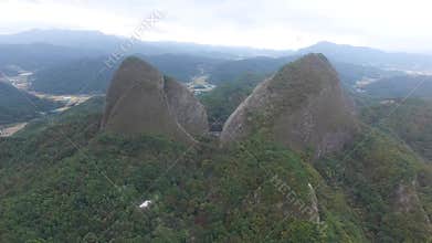 Aerial View of Maisan Horse Ear Shape Mountains, Jinan , Jeollabukdo, South Korea, Asia