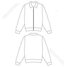 Template knit long sleeve zip polo vector illustration flat sketch design