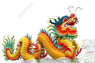 Colorful chinese dragon isolated