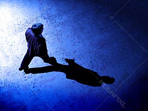 Man Alone at Night on Street