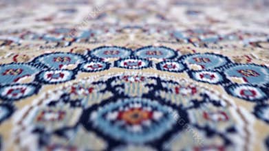 Close-up of patterned carpet camera movement