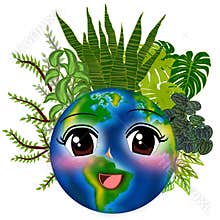 Earth day illustrations isolated
