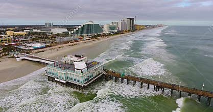 Daytona Beach Main Street Pier aerial view, Florida, USA