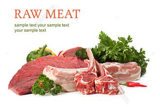 Raw meat assortment
