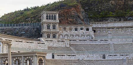 Sharjah, UAE - 07.20.2021 - Sharjah amphitheatre, Khor Fakkan area. Sightseeing