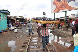 Selling sunglasses on crossroads in Africa