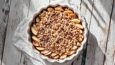Delicious Warm Apple Crisp with Crunchy Oat Topping