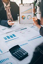 Accountant or banker making calculations Bookkeeper Clerk, Bank Advisor And Auditor. Accounting concept