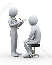 3d doctor writing patient medical record