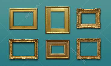 Gallery Wall with Gold Frames