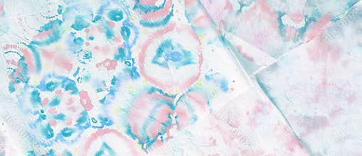 Tie and Dye Texture. Ethnic Pattern. Flowers Ornament. Multicolor Mottled Borders. Graphic Bohemian Tile.
