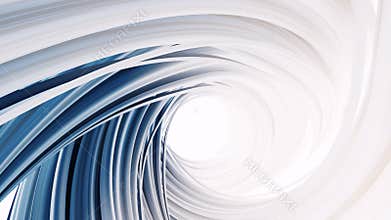 Flowing and twist geometry lines, 3d rendering