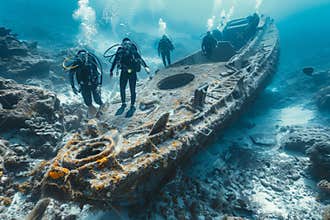 Divers outfitted with complete gear conducting underwater operations and tasks for efficient results