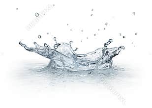Splash water isolated on white background.
