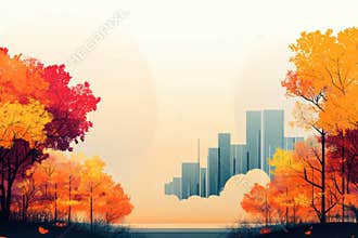 minimalist banner design, sleek fall-themed banner with modern aesthetic, showcasing geometric patterns autumn hues for