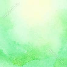 Abstract watercolor sun and sunlight shining on green grass