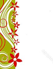Retro Christmas Flower Border