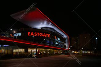 Eastgate Mall: A Neon-Lit Nighttime Oasis