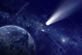 Comet in space