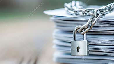 Securing vital documents with chains and locks for maximum data protection and privacy