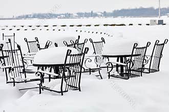 Frosty Outdoor Landscape, Scenic Snow Time