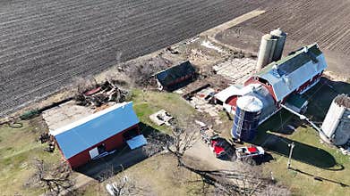 Tornado Storm Damage, Wisconsin Dairy Farm