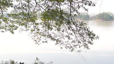 at the old tree park in Prasat Muang Tam or Muang Tam castle near Prasat Phanomrung Historical Park in Buriram Province Thailand.